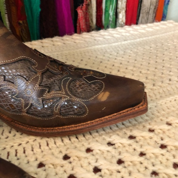 TWISTED X STEPPIN'OUT Chocolate python INLAY COWBOY BOOTS Australian 9B … - Picture 5 of 11